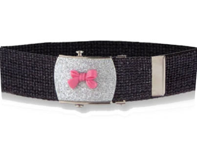 Silver Glitter Bow Belt - Click Image to Close